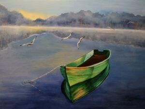 "Lonely Canoe" - Ilona Mayer matted print