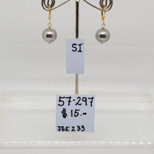 Alternative view of White, Pink or Silver 12mm Shell Pearl Earrings - Gold Plated Levers ~ Eve Atkin