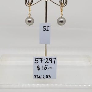 Alternative view of White, Pink or Silver 12mm Shell Pearl Earrings - Gold Plated Levers ~ Eve Atkin