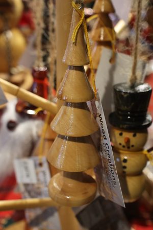 Wooden Hand Turned Hanging Christmas Tree Ornaments ~ David Arcand