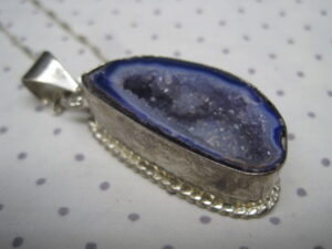 Amethyst Geode set in sterling with chain