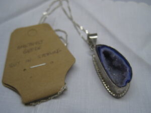 Amethyst Geode set in sterling with chain - Image 8