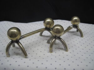 Victorian Silver Plated Pair Knife Rests -Claw End / Round Ball