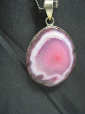 Large Pink Geode on vintage Chain - Image 3