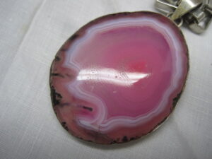 Large Pink Geode on vintage Chain - Image 6