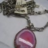 Large Pink Geode on vintage Chain - Image 7