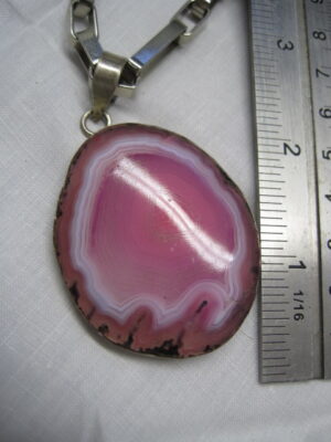 Large Pink Geode on vintage Chain - Image 8