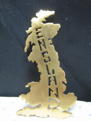 Gold Tone "Map of England" Brooch/Pin