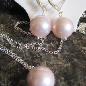 Shell Pearl Earrings and Pendant Sets (White, Silver OR Pink)- Eve Atkin