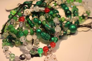 Christmas Green Crystal Bracelets - PEC Beach Glass