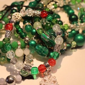 Christmas Green Crystal Bracelets - PEC Beach Glass