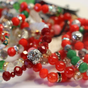 Christmas Red Crystal Bracelets - PEC Beach Glass