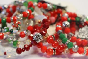 Christmas Red Crystal Bracelets - PEC Beach Glass