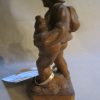 German Wood Carving of Old Man with Pig by Brigitte Fuchs Holzschnitzerei - Image 4