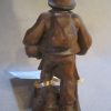 German Wood Carving of Old Man with Pig by Brigitte Fuchs Holzschnitzerei - Image 3
