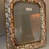 Large Sterling Silver Vintage Picture Frame - Arched Basket Weave Design (for 4x6 photo)