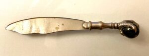 Silver Plate Fruit Knife / Letter Opener Ball & Claw Motif