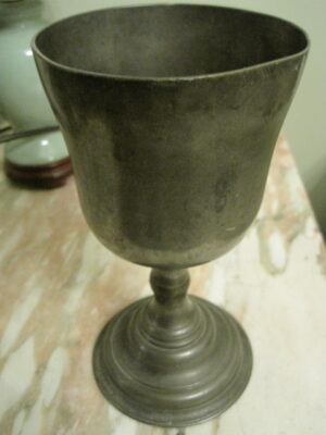 Large Pewter Goblet / Chalice - hand forged