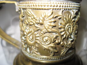 Ornate Miniature Brass "stein-shaped" Oil Lamp - Lantern (rare) - Image 2