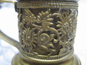 Ornate Miniature Brass "stein-shaped" Oil Lamp - Lantern (rare) - Image 3