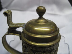 Ornate Miniature Brass "stein-shaped" Oil Lamp - Lantern (rare) - Image 4