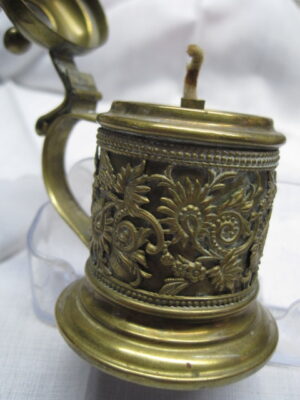 Ornate Miniature Brass "stein-shaped" Oil Lamp - Lantern (rare) - Image 7