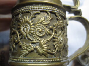 Ornate Miniature Brass "stein-shaped" Oil Lamp - Lantern (rare) - Image 14