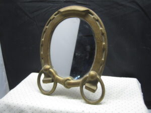 Antique Horse Shoe - Equine Brass Frame / Mirror