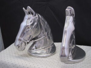 Hoselton Pair Horse Head Book Ends/Sculptures - Image 6