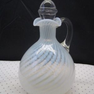 Opalescent White Swirl Victoria Glass Cruet