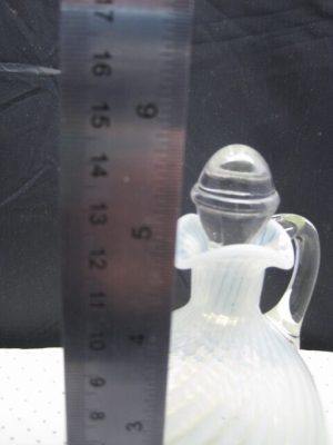 Alternative view of Opalescent White Swirl Victoria Glass Cruet