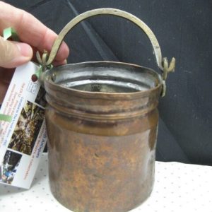 19th French Hand Forged-Wrought Copper Small Jardiniere/pot with Handle