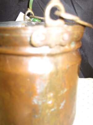 19th French Hand Forged-Wrought Copper Small Jardiniere/pot with Handle - Image 4