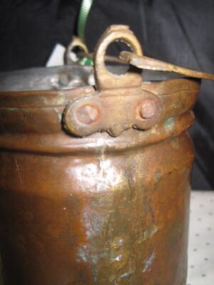 19th French Hand Forged-Wrought Copper Small Jardiniere/pot with Handle - Image 6