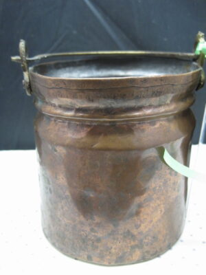 19th French Hand Forged-Wrought Copper Small Jardiniere/pot with Handle - Image 12