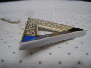 Rosenthal Porcelain Triangular Brooch, MCM, Germany - Image 3