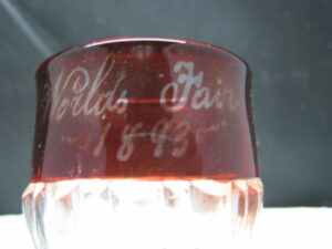 1893 Chicago Worlds Fair Ruby Stemware - American Pressed Glass Diamond/Draped - Image 6