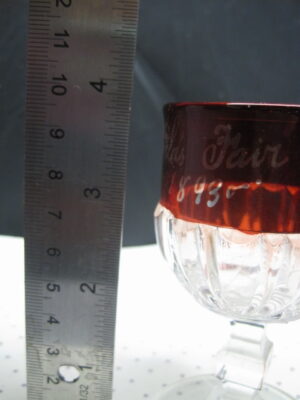 1893 Chicago Worlds Fair Ruby Stemware - American Pressed Glass Diamond/Draped - Image 4