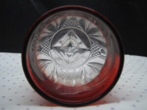 1893 Chicago Worlds Fair Ruby Stemware - American Pressed Glass Diamond/Draped - Image 3