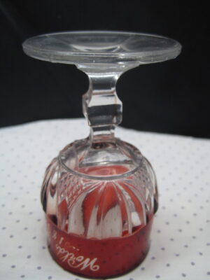 1893 Chicago Worlds Fair Ruby Stemware - American Pressed Glass Diamond/Draped - Image 2