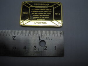 Remember the Lusitania Gold Plated Medallion - Image 5