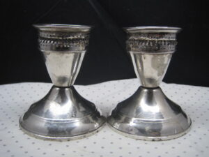 Sterling Silver Candlesticks Candle Holders Weighted Pair