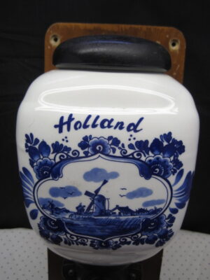 Holland Blue Delft Manual Crank Coffee Mill Grinder Wall Mount - Image 4