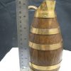 Vintage French Wooden Wine Cider Jug Pitcher Staved Wood Metal - Image 4