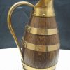 Vintage French Wooden Wine Cider Jug Pitcher Staved Wood Metal - Image 5