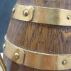 Vintage French Wooden Wine Cider Jug Pitcher Staved Wood Metal - Image 8