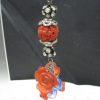 Red, Blue and Silver Bead & Crystal Fish Bracelet with Drop Earrings - Bespoke - Image 3