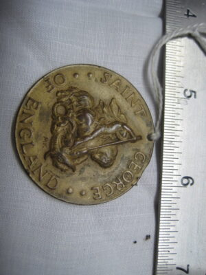 WW2 Saint George Of England United We Stand America Bronze Medallion Pendant - Image 4