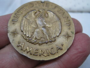 WW2 Saint George Of England United We Stand America Bronze Medallion Pendant - Image 3