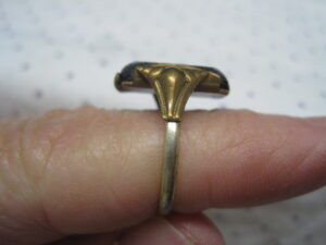 Onyx and Diamond Gold Plated RIng - Image 4